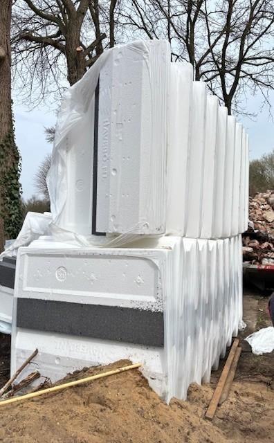 EPS Isolatie-elementen 125 cm h.o.h 60 cm (Rc=5.0), Doe-het-zelf en Verbouw, Isolatie en Afdichting, Ophalen, 12 cm of meer, Nieuw