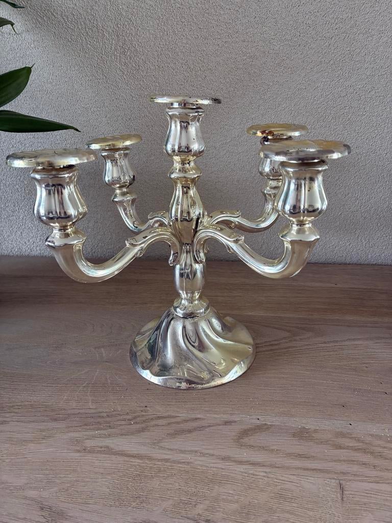Verzilverde Kandelaber met Vijf Armen, Ophalen of Verzenden, Overige materialen