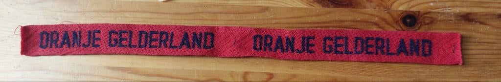 Dubbel naamlint Oranje Gelderland, Verzamelen, Militaria | Algemeen, Ophalen of Verzenden, Landmacht, Nederland, Embleem of Badge