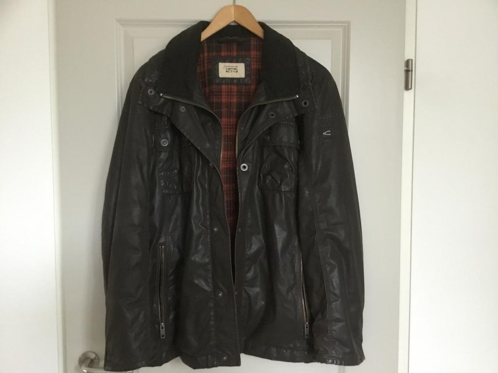 Leatherlook bruine winterjas, Camel Active., Kleding | Heren, Ophalen of Verzenden, Zo goed als nieuw, Maat 48/50 (M), Bruin