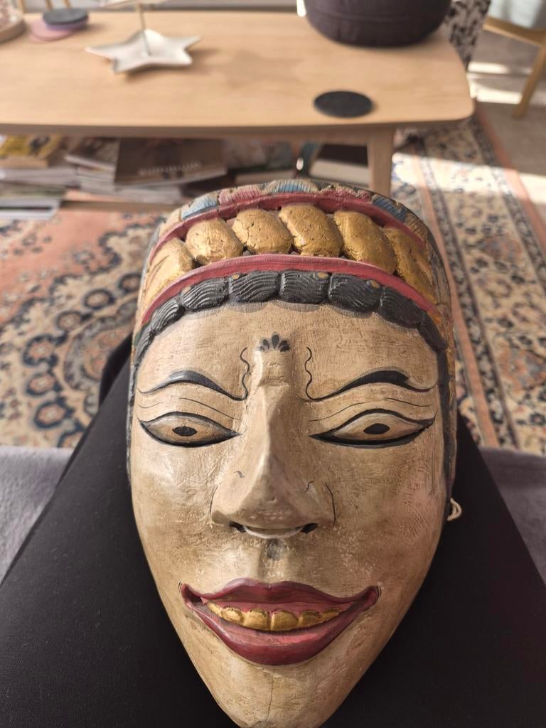 Decoratief traditioneel Topeng masker uit Indonesië., Ophalen of Verzenden