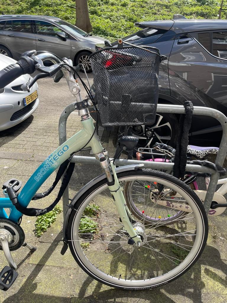 Damesfiets Montego met kinderzitje en mandje, 50 tot 53 cm, Ophalen, Zo goed als nieuw, Overige merken