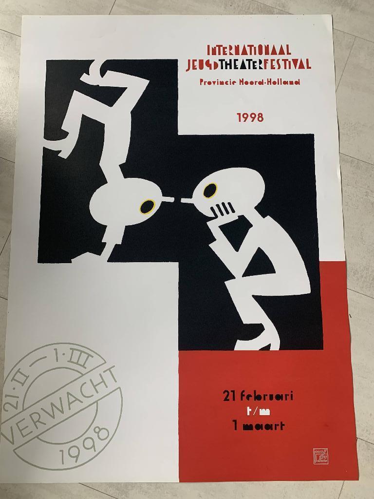 Joost Swarte : Int. Jeugd Theater Festival (Giga poster), Eén stripboek, Ophalen of Verzenden, Zo goed als nieuw, Joost Swarte