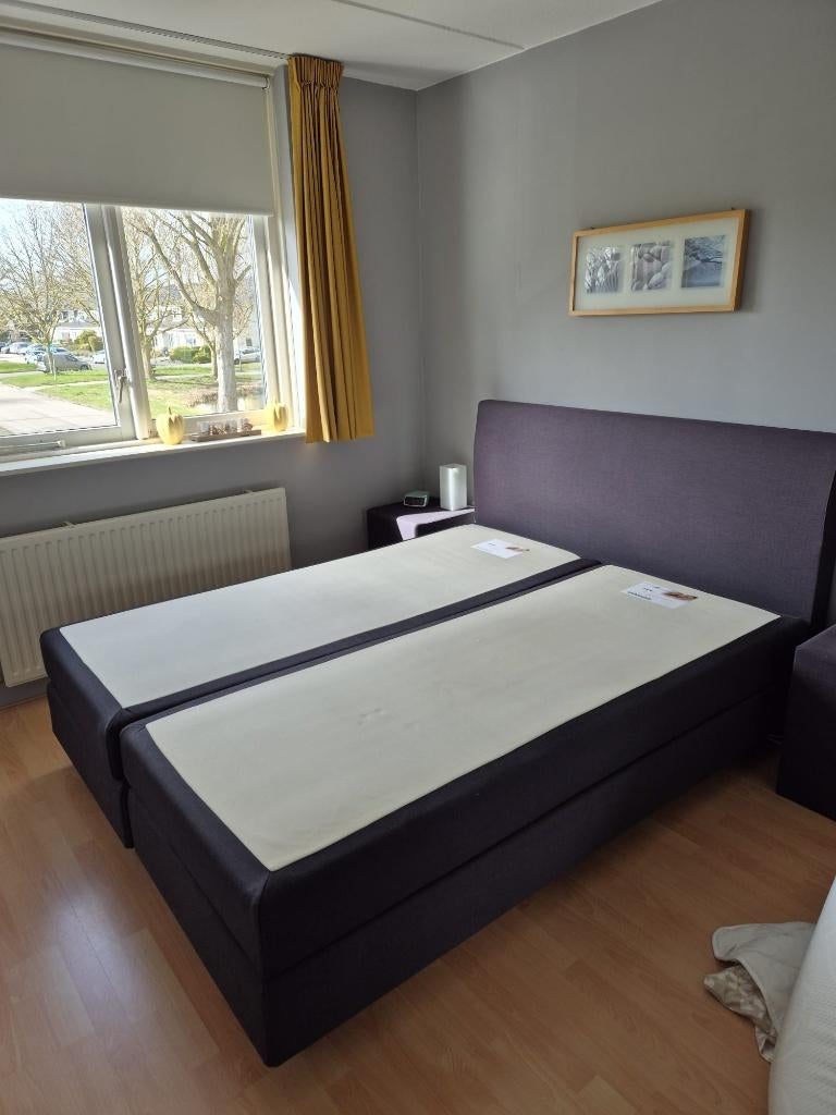 Boxspring, Ophalen, Zwart, Tweepersoons, Zo goed als nieuw