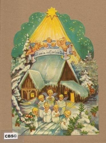 Engelen zingen Gloria in Exelsis Deo poezieplaatjes 5034, Ophalen of Verzenden