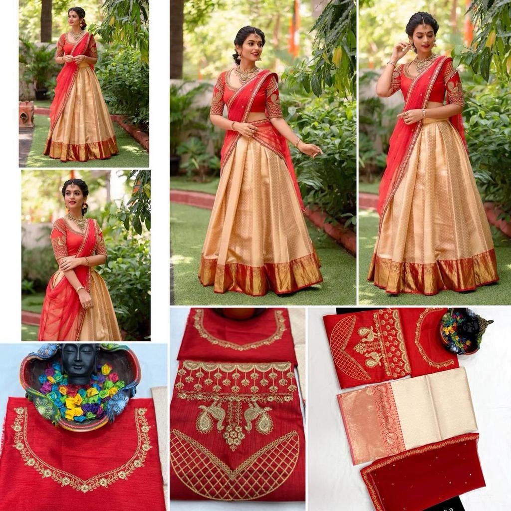 Nieuwe halfsaree set, Ophalen of Verzenden, Nieuw, Rood, Onder de knie