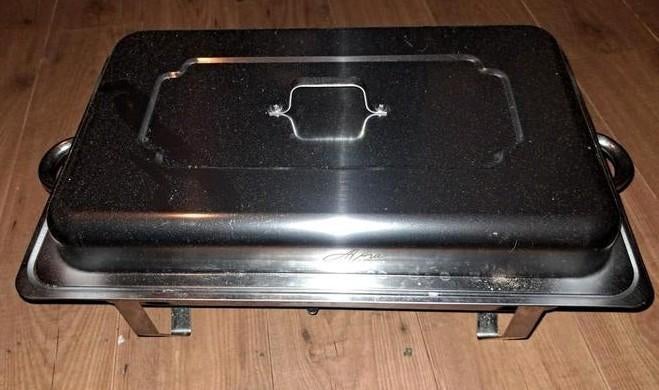 Warmhoudbakken met branders 2 stuks, Ophalen of Verzenden, Gebruikt