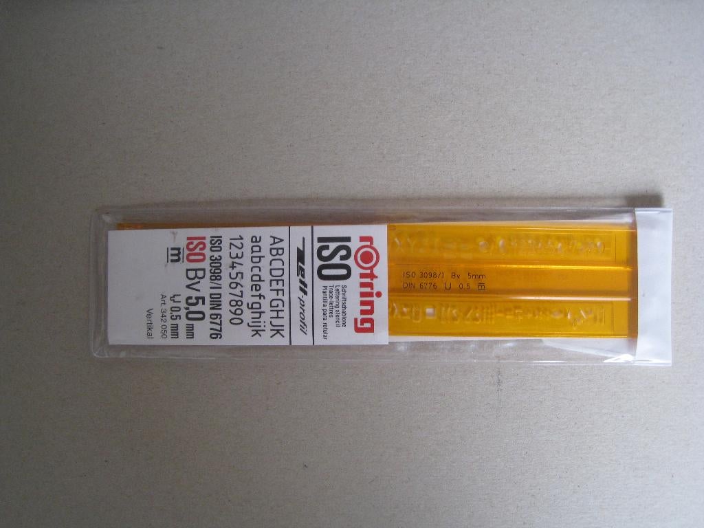 Rotring lettersjabloon ISO 5,0 mm, Ophalen of Verzenden, Nieuw