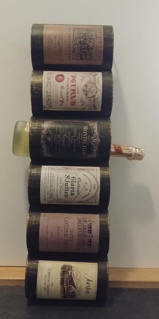 Hangend wijnrek voor 6 flessen., Huis en Inrichting, Woonaccessoires | Wijnrekken, Ophalen