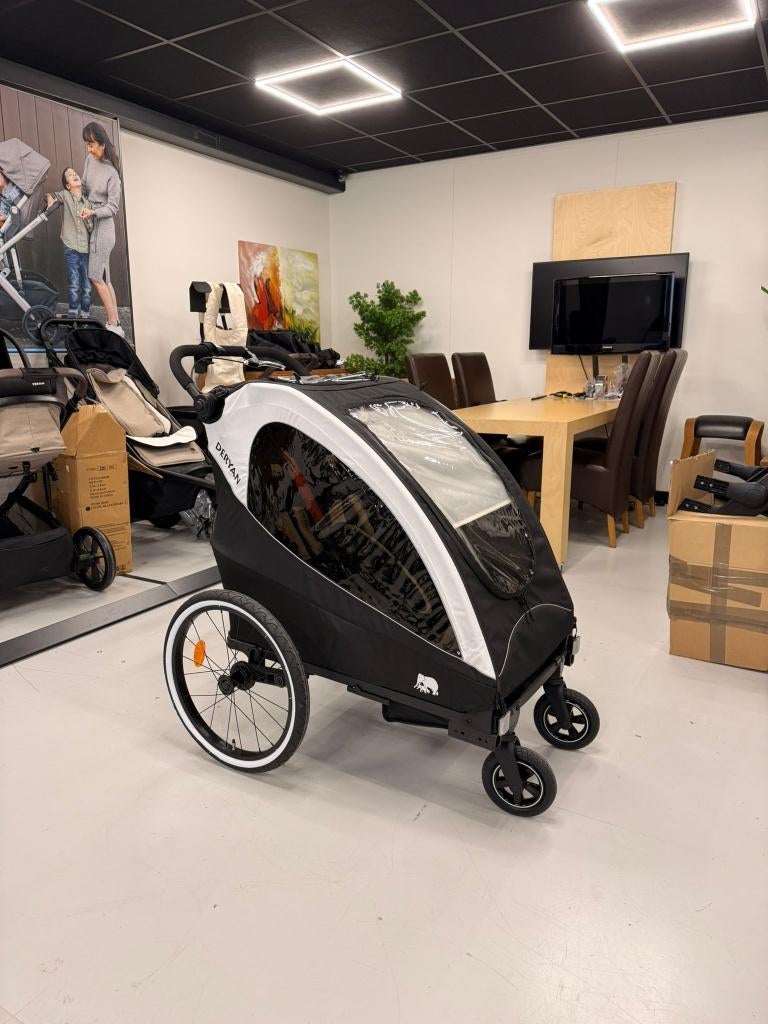 Deryan Luxe Fietskar - Kinderwagen en Hardloopwagen, Overige merken, Nieuw, Combiwagen, Verstelbare duwstang