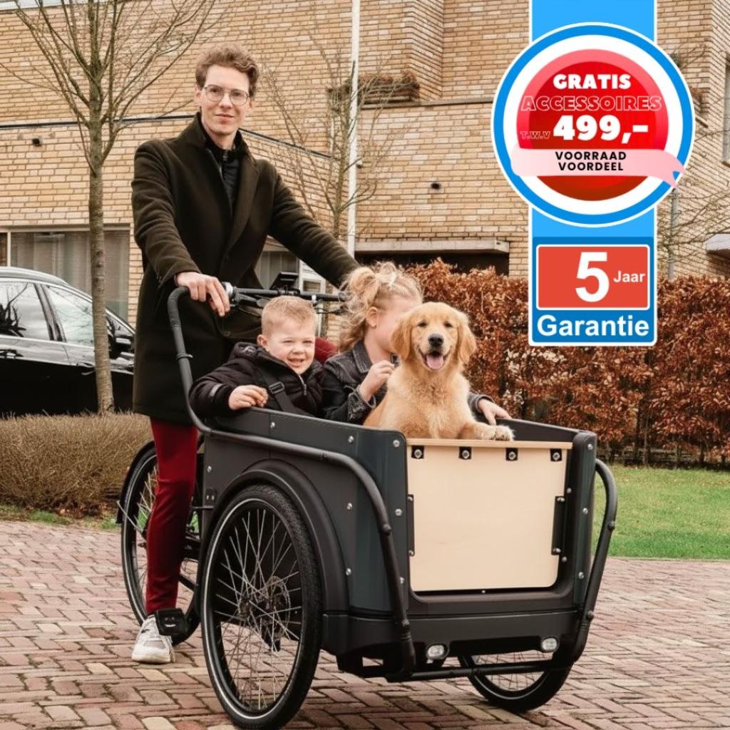 Royal Cargo Bike elektrische bakfiets Nederlandse bakfietsen, Overige merken, 4 kinderen of meer, Huif, Nieuw