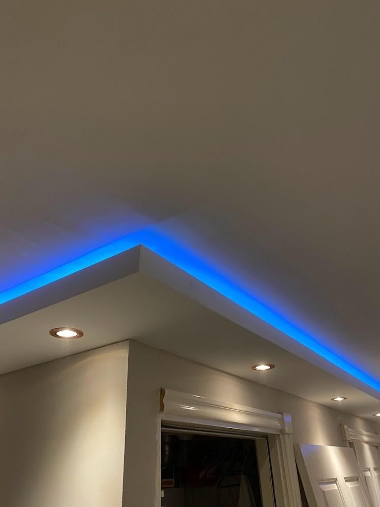 Koof met ledverlichting aan plavond., Huis en Inrichting, Ophalen of Verzenden, Nieuw, Rechthoekig, 200 cm of meer