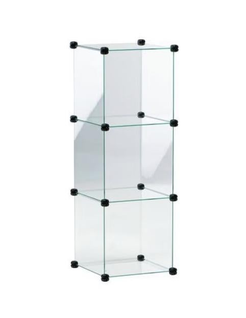 Kubus vitrine 18 glasplaten 39x39 cm glas 40 verbindingsstuk, Ophalen, Met plank(en), Manutun, Info@manutan.nl
