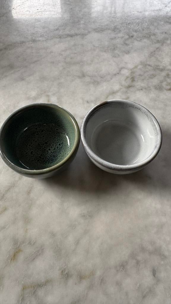 Dille en Kamille Schaaltjes - Groen & Grijs, Porselein of Keramiek, Schaal, Rond, Ophalen of Verzenden