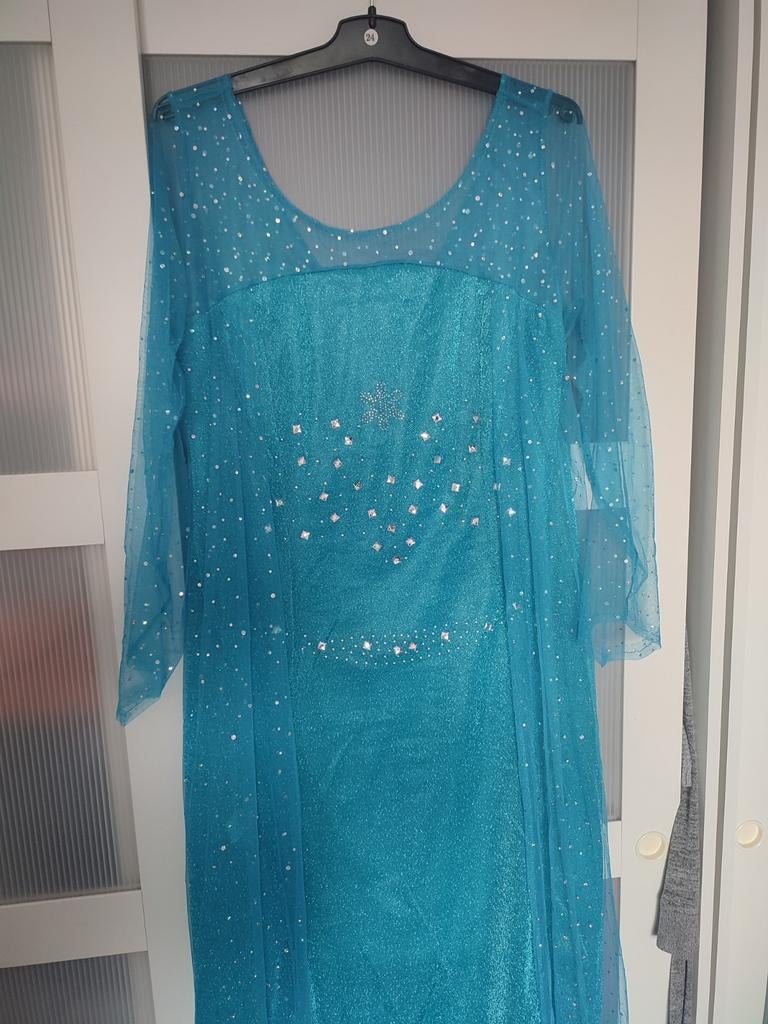 Elsa Kostuum te Huur - Frozen Jurk, maat XL, Maat 38/40 (M), Ophalen of Verzenden, Zo goed als nieuw, Kleding