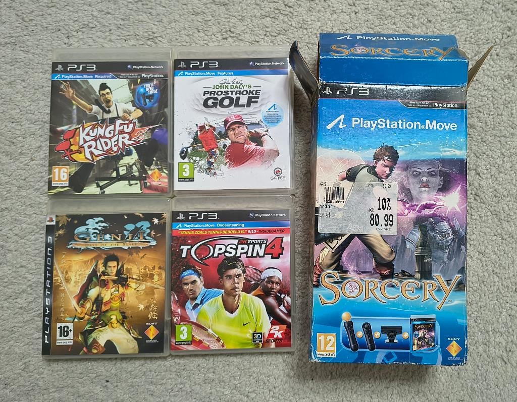 PS3 move set, controllers, camera, games, PlayStation 3, Ophalen of Verzenden, Zo goed als nieuw, Controller