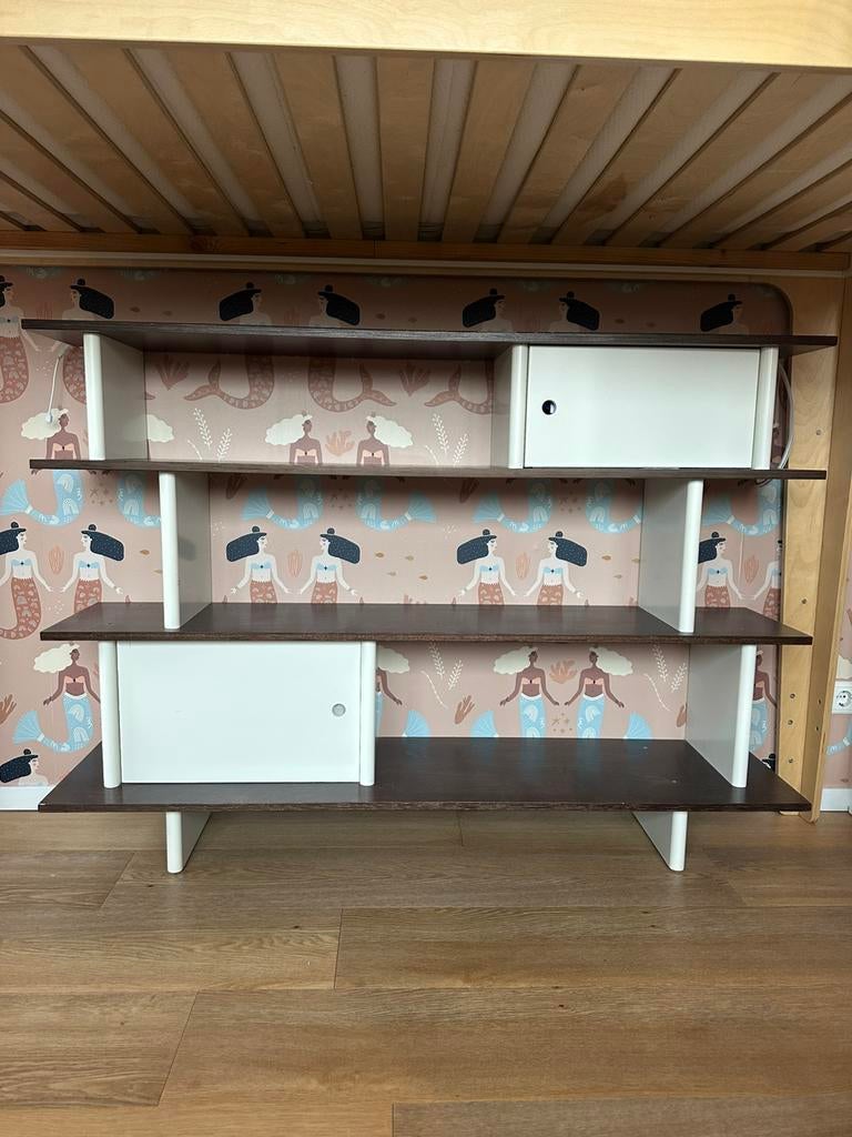 Oeuf NYC Mini Library boekenkast walnoot, Ophalen of Verzenden, Gebruikt, Wanddecoratie