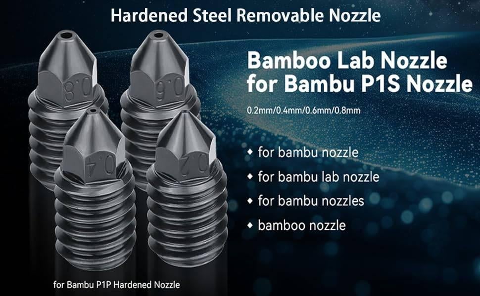 AcrossXD Nozzles van gehard staal 0.2mm - 0.8mm - Bambu Lab, Verzenden, Nieuw