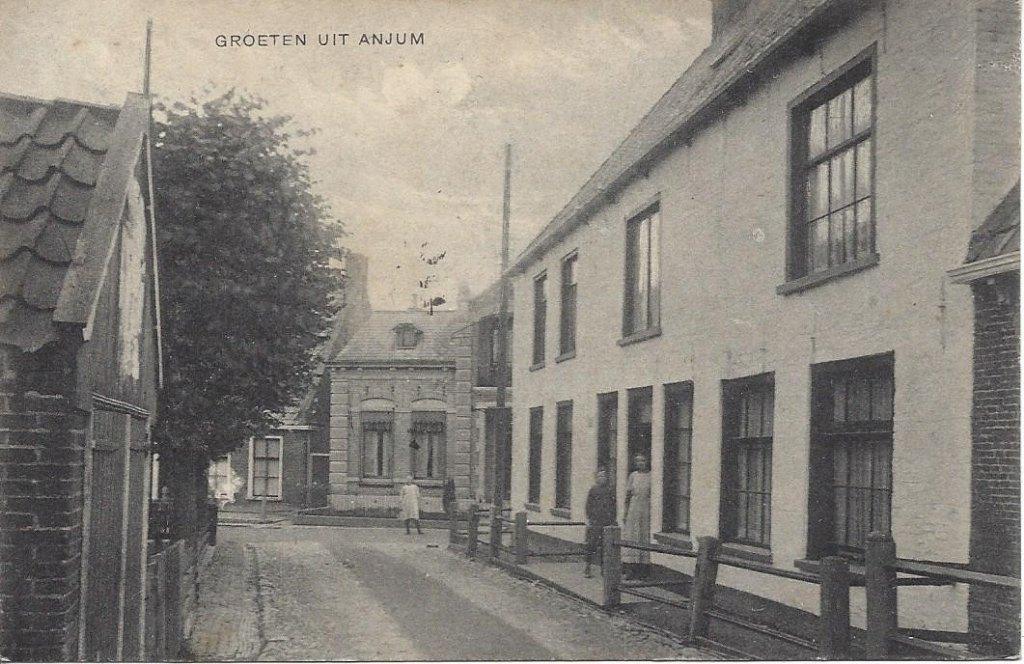 Anjum (Frl.) Eanjum, Dorpsgezicht, Volk, gelopen 1922, Verzenden, 1920 tot 1940, Gelopen, Friesland