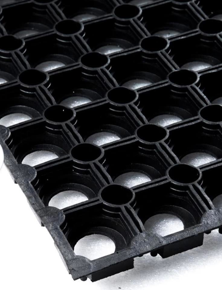 Rubber ringmatten 100x250cm - 2 stuks gebruikt, Ophalen, Binnen, Gebruikt, Rubber