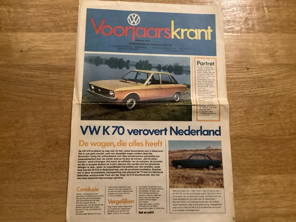VW 1971 Voorj.krant Voorne Putten Spijkenisse Hellevoetsluis, Ophalen of Verzenden, Gelezen, Volkswagen