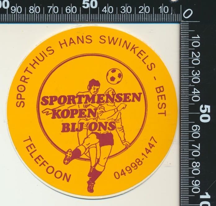 Sticker: Sporthuis Hans Swinkels - Best (1), Verzenden, Zo goed als nieuw, Sport