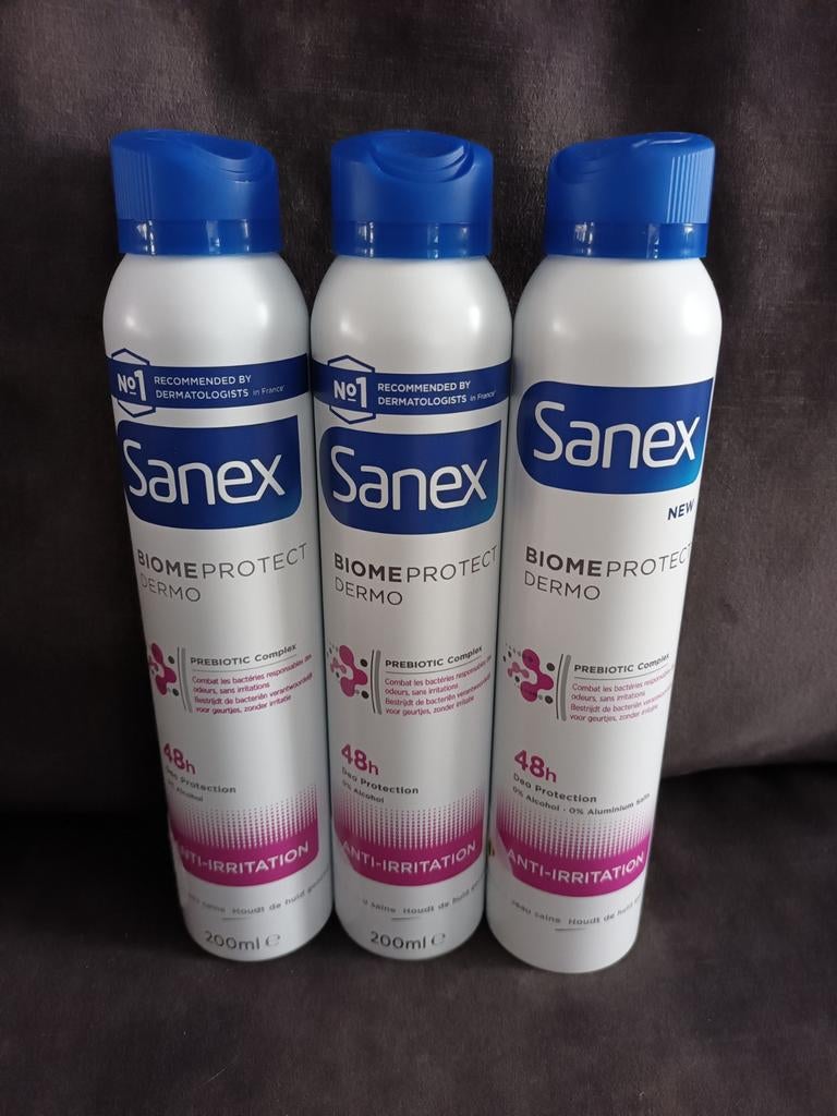 Nieuw 3 nieuwe bussen deo deodorant Sanex biomeprotect dermo, Ophalen of Verzenden, Nieuw, Deodorant of Bodyspray