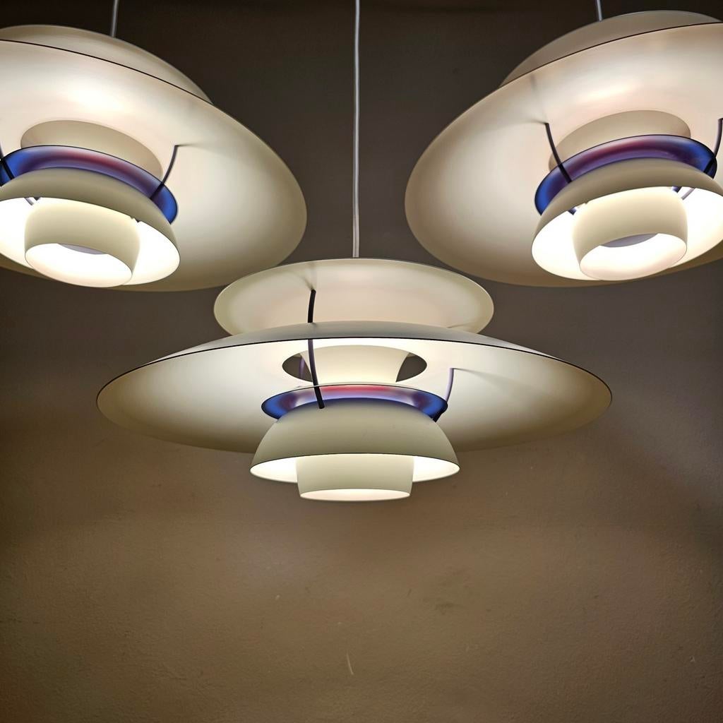 Ophangklaar witte PH5 Louis Poulsen - Vintage Deens design, Ophalen of Verzenden, Zo goed als nieuw, X, Metaal