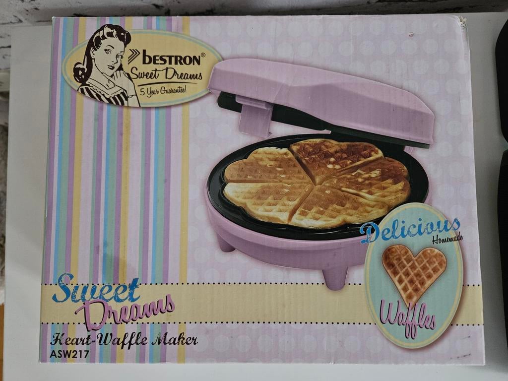 Bestron Sweet Dreams Wafelijzer Hartvormig, Ophalen, Nieuw
