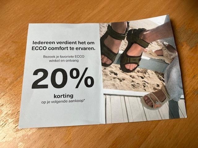 20% kortingsbon Ecco, Eén persoon, Kortingsbon, Warenhuis- of Winkelbon