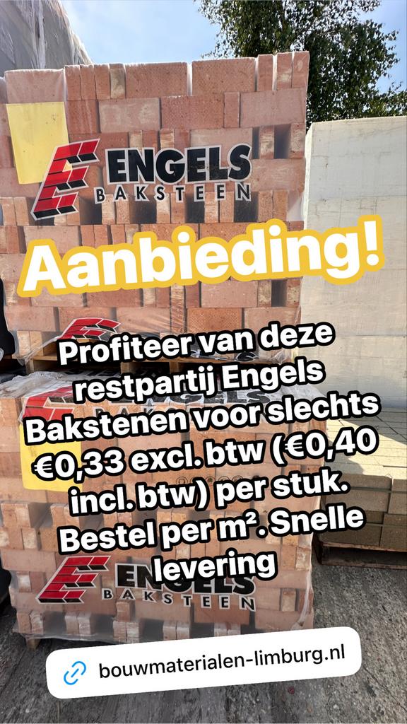 Restpartij RoseRood Baksteen Metselsteen Waalformaat restant, Ophalen of Verzenden, Nieuw, Bakstenen