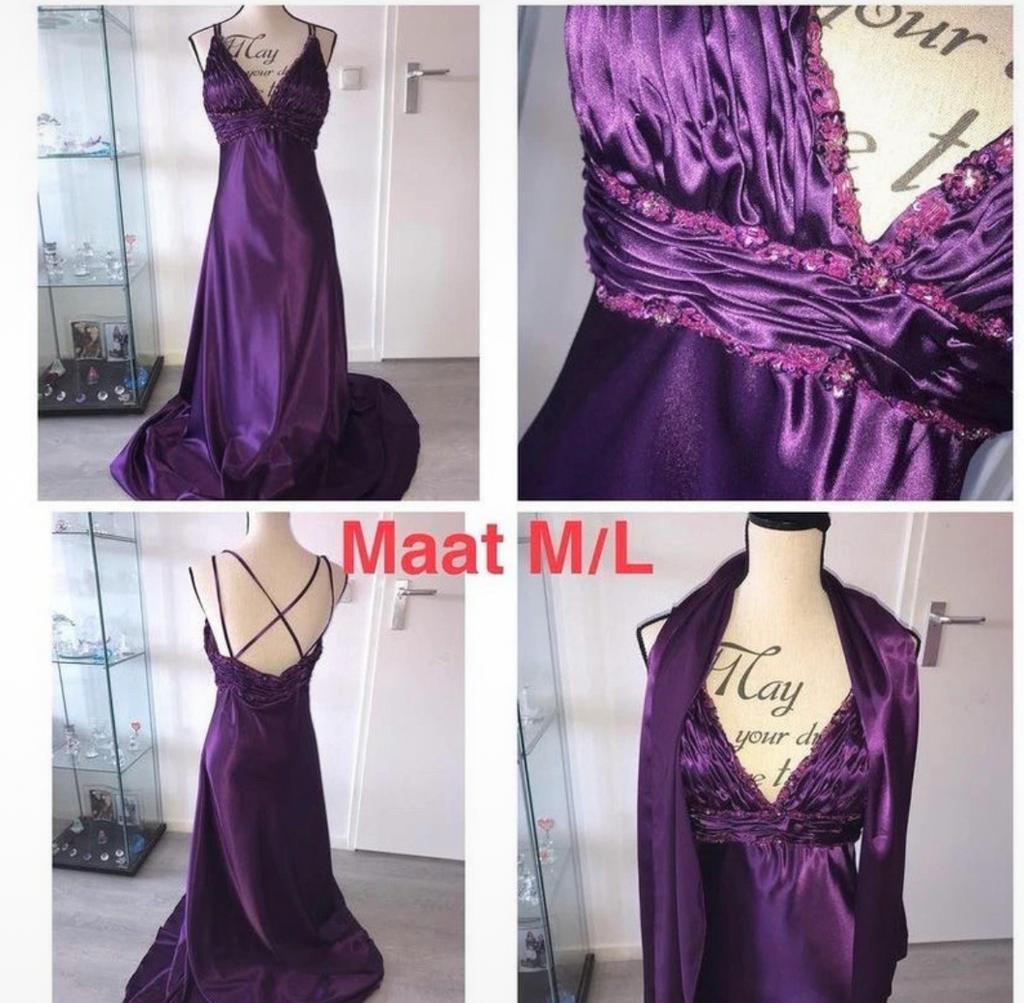 Paarse Galajurk - Maat M/L - Ongedragen, Maat 38/40 (M), Paars, Nieuw, Ophalen of Verzenden