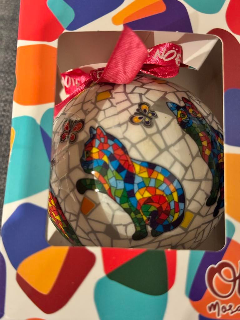 Kerstbal met kattenmozaïek, Diversen, Kerst, Ophalen of Verzenden, Nieuw