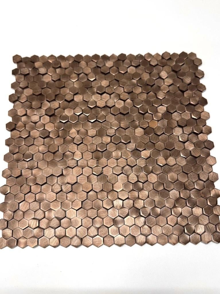 Mosaic Colonial L Antic Hexagon Bronze 10mm 3D, Ophalen, Overige materialen, Wandtegels, Nieuw