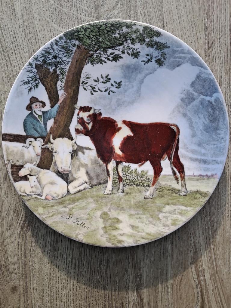 Wandbord met koeien - 26 cm. P. Potter., Ophalen of Verzenden