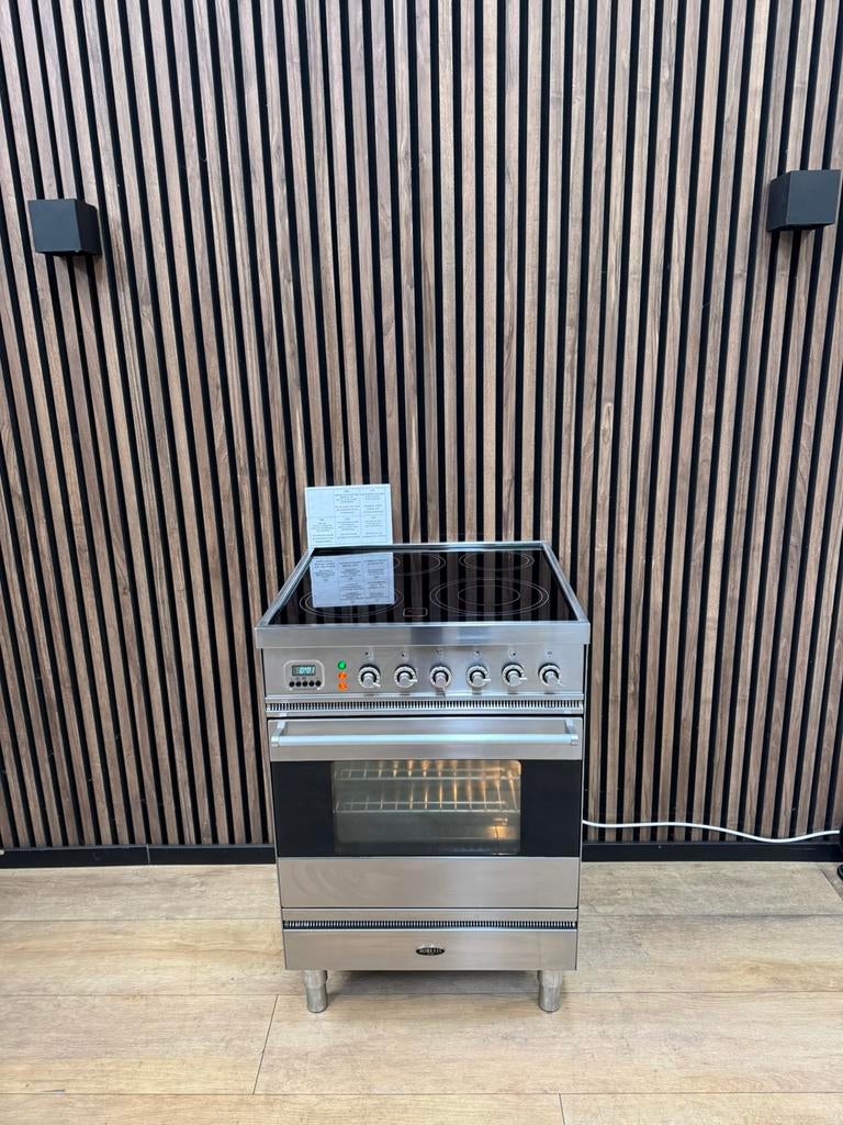 Luxe Rvs Boretti Fornuis keramisch 60 cm (Gratis bezorgen), 5258sh, Keramisch, Zo goed als nieuw, Energieklasse A of zuiniger