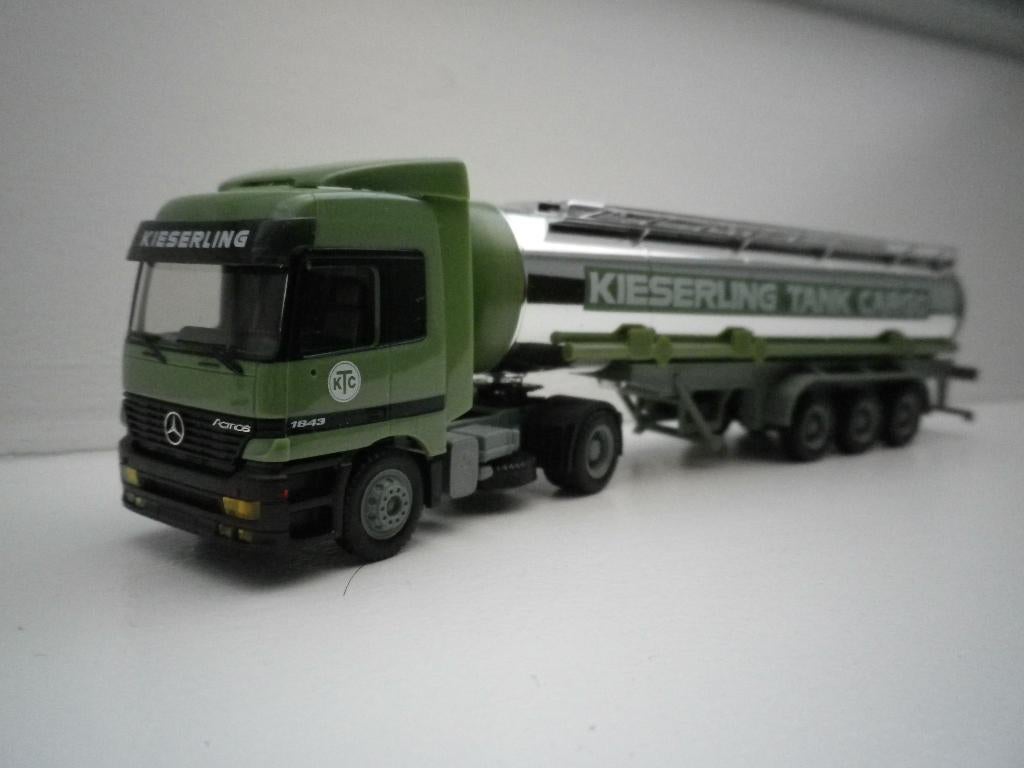 Herpa Mercedes Actros Kieserling Spedition tanktrailer., Hobby en Vrije tijd, Ophalen of Verzenden, Gebruikt, Bus of Vrachtwagen