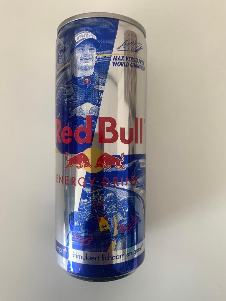 Vol Red Bull blikje Max Verstappen, editie 5, zeer zeldzaam., Ophalen of Verzenden, Nieuw, Formule 1