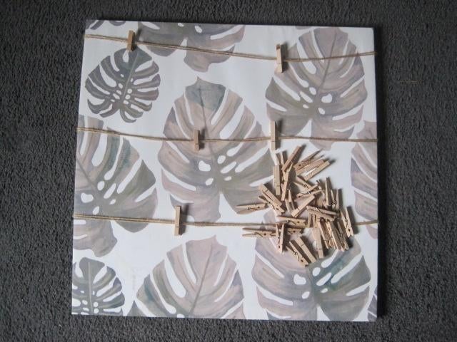 Kaarten/memobord. 50/50 cm.  Met zakje houten knijpertjes,, Ophalen of Verzenden, Zo goed als nieuw, Overige typen