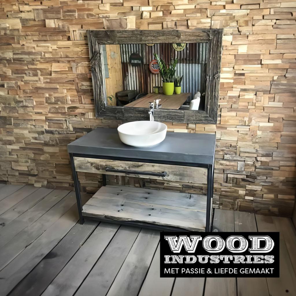 Stoere Betonnen Badkamermeubel - Op Maat Woodindustries, Ophalen, Nieuw, 50 tot 100 cm, Minder dan 100 cm