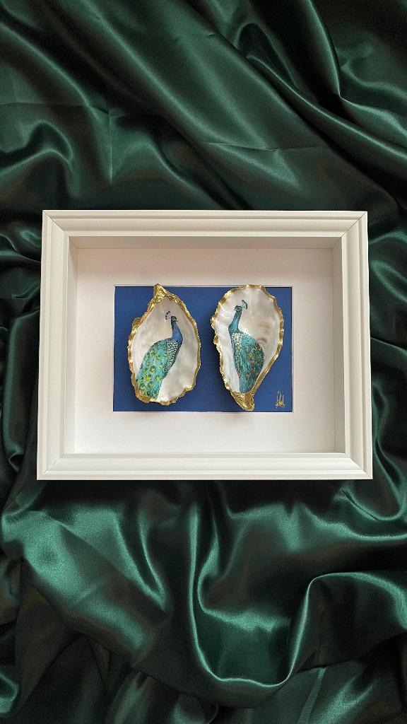 Schilderij met pauwen, Ophalen of Verzenden