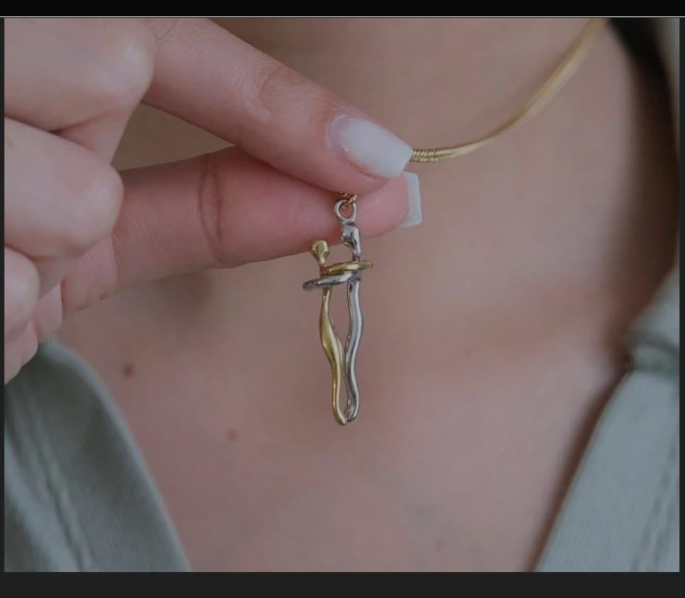 Knuffelpaar ketting, Sieraden, Tassen en Uiterlijk, Kettingen, Ophalen of Verzenden, Nieuw, Zilver, Overige materialen