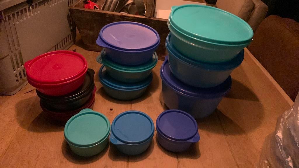 Tupperware ruimteschalen sets diverse maten, Tupperware, Blauw, Nieuw, Ophalen of Verzenden