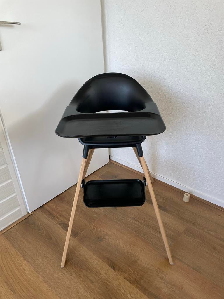 Stokke Clikk kinderstoel met kussen en riempje, Ophalen, Gebruikt, Meegroeistoel, Gordel(s)
