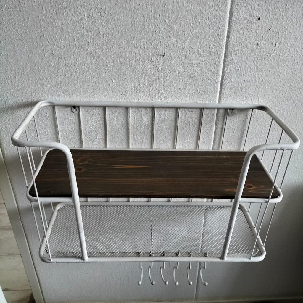 Brocante wandrek voor borden..etc met vleeshaken., Huis en Inrichting, Ophalen of Verzenden, Zo goed als nieuw