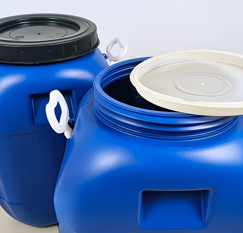 50 liter plastic vat met deksel en handvat