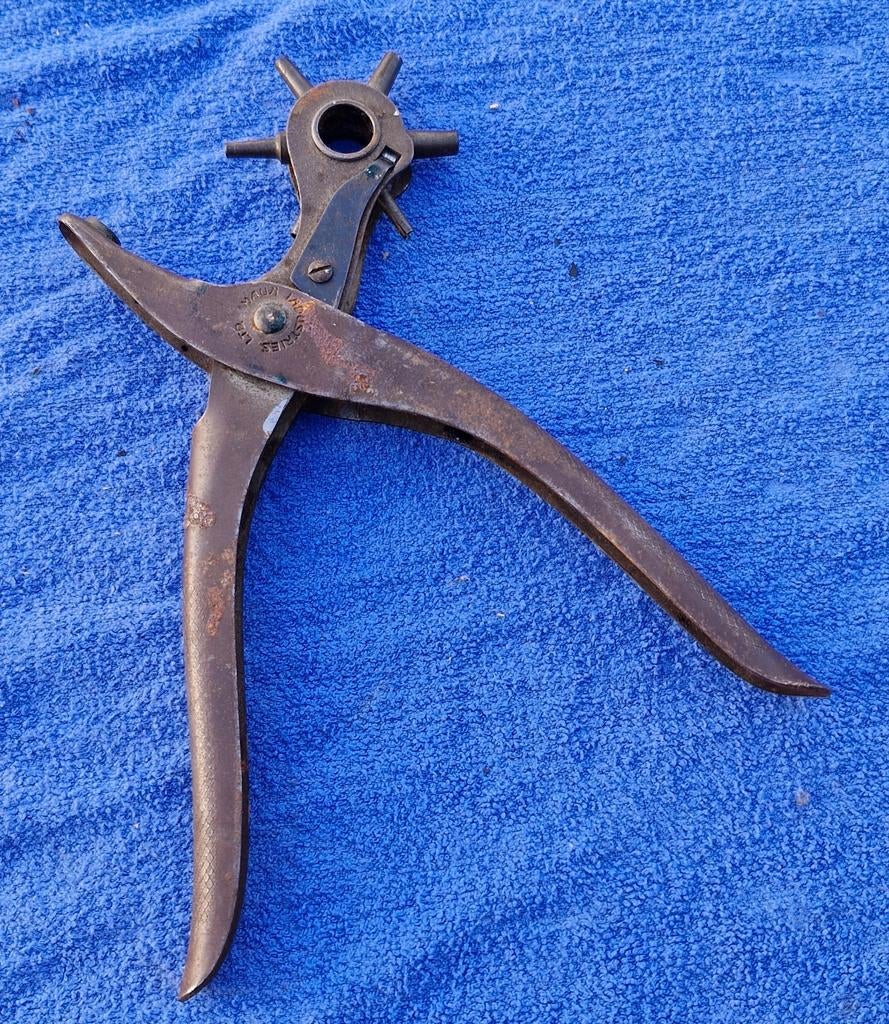 Vintage Revolvertang voor Leer broekriem riem gaatjes tang, Ophalen of Verzenden