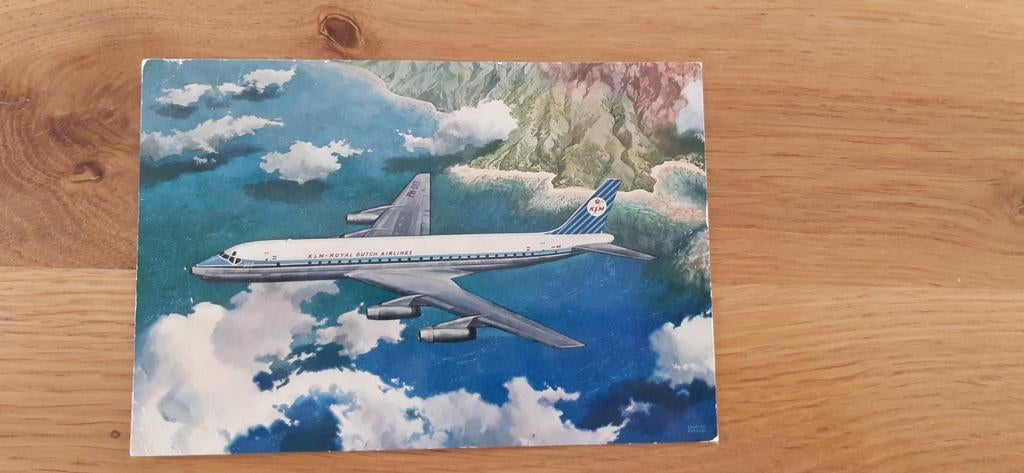 KLM Douglas Dc8 kaart, Ophalen of Verzenden, Gebruikt, Kaart, Foto of Prent