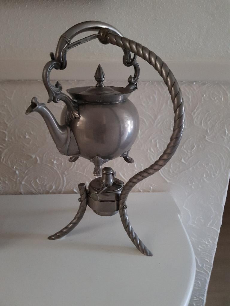 Tinnen schommel theekan, Antiek en Kunst, Antiek | Tin, Ophalen of Verzenden