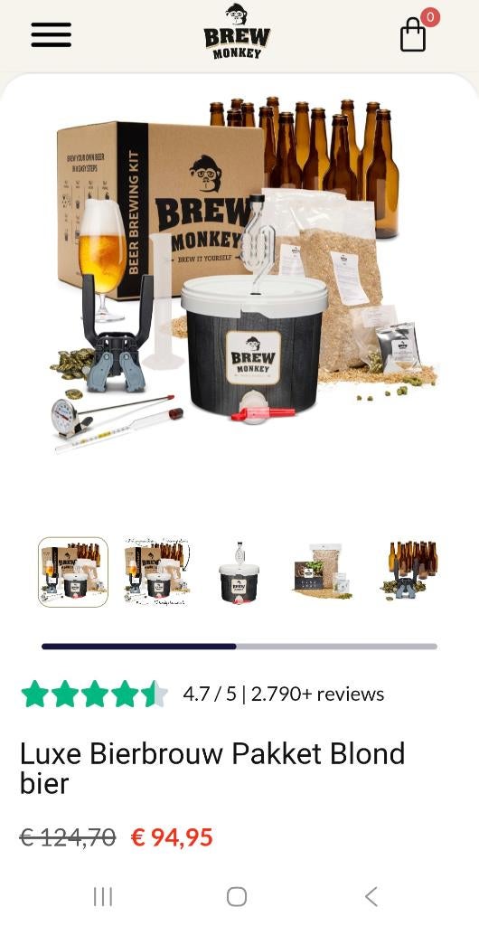 Luxe bierbrouw pakket blond bier, Ophalen, Nieuw, Flesje(s), Overige merken